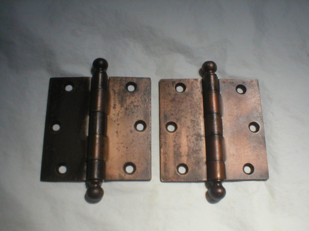 Antique Ball Tipped 3 1/2" Hinge Pair