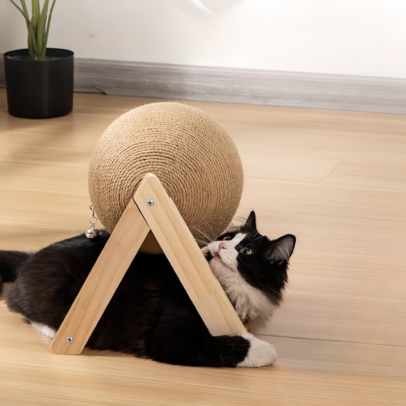 Cat Scratching Ball Kitten Sisal Rope Grinding Paws Claw Interactive Pet Toy