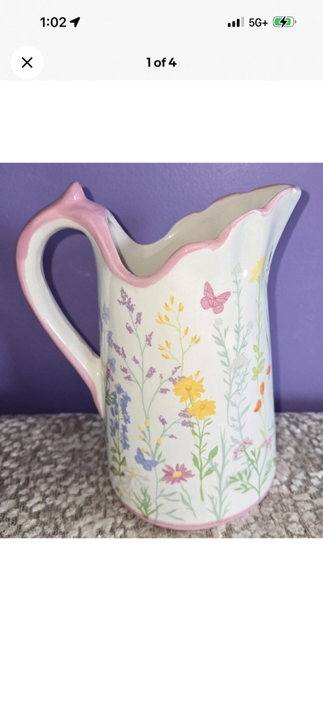Dolly Parton Wildflower Springtime Ceramic Pitcher