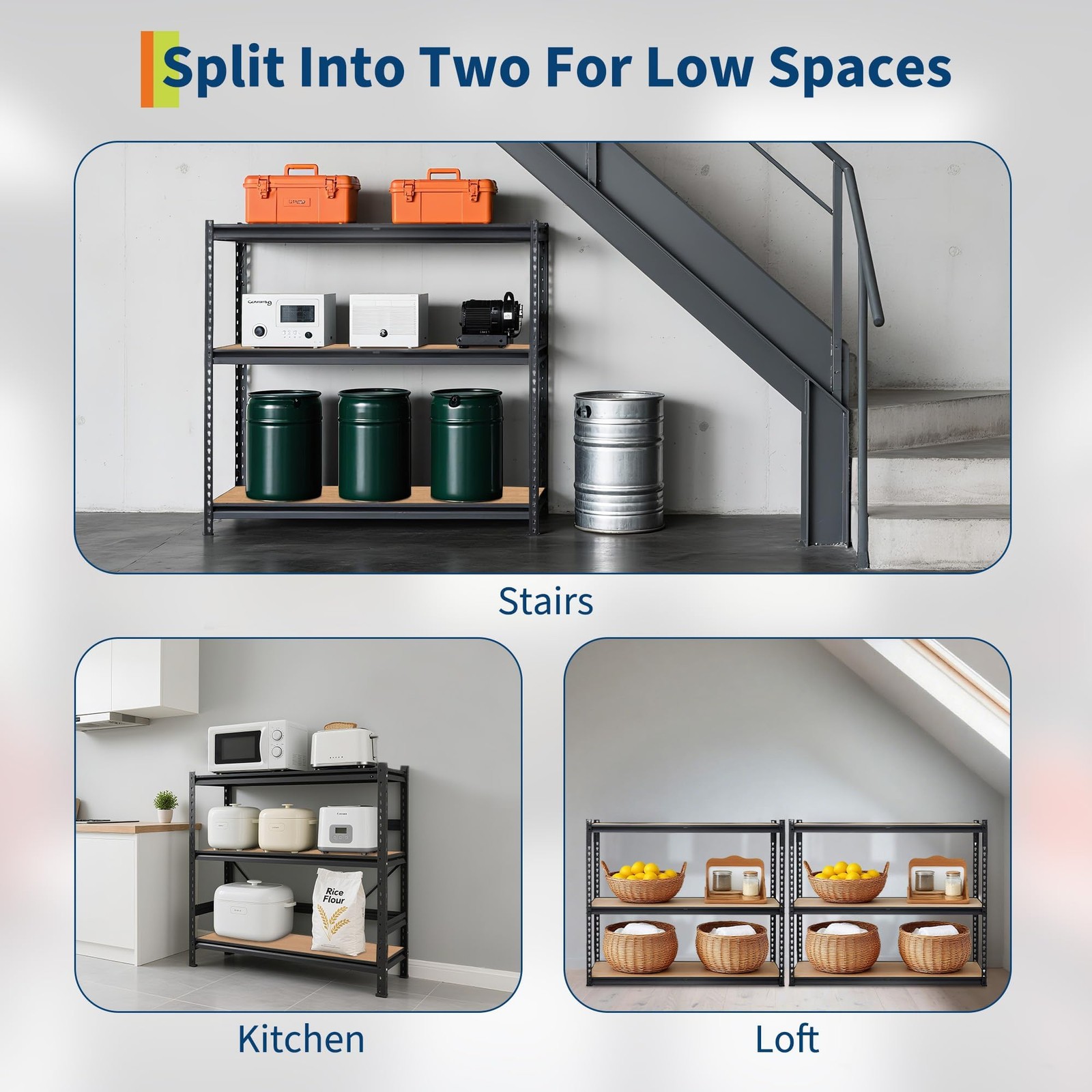 Heavy-Duty 5-Tier Storage Rack, 2500LB Capacity, 48"x24"x72" Adjustable Metal Sh