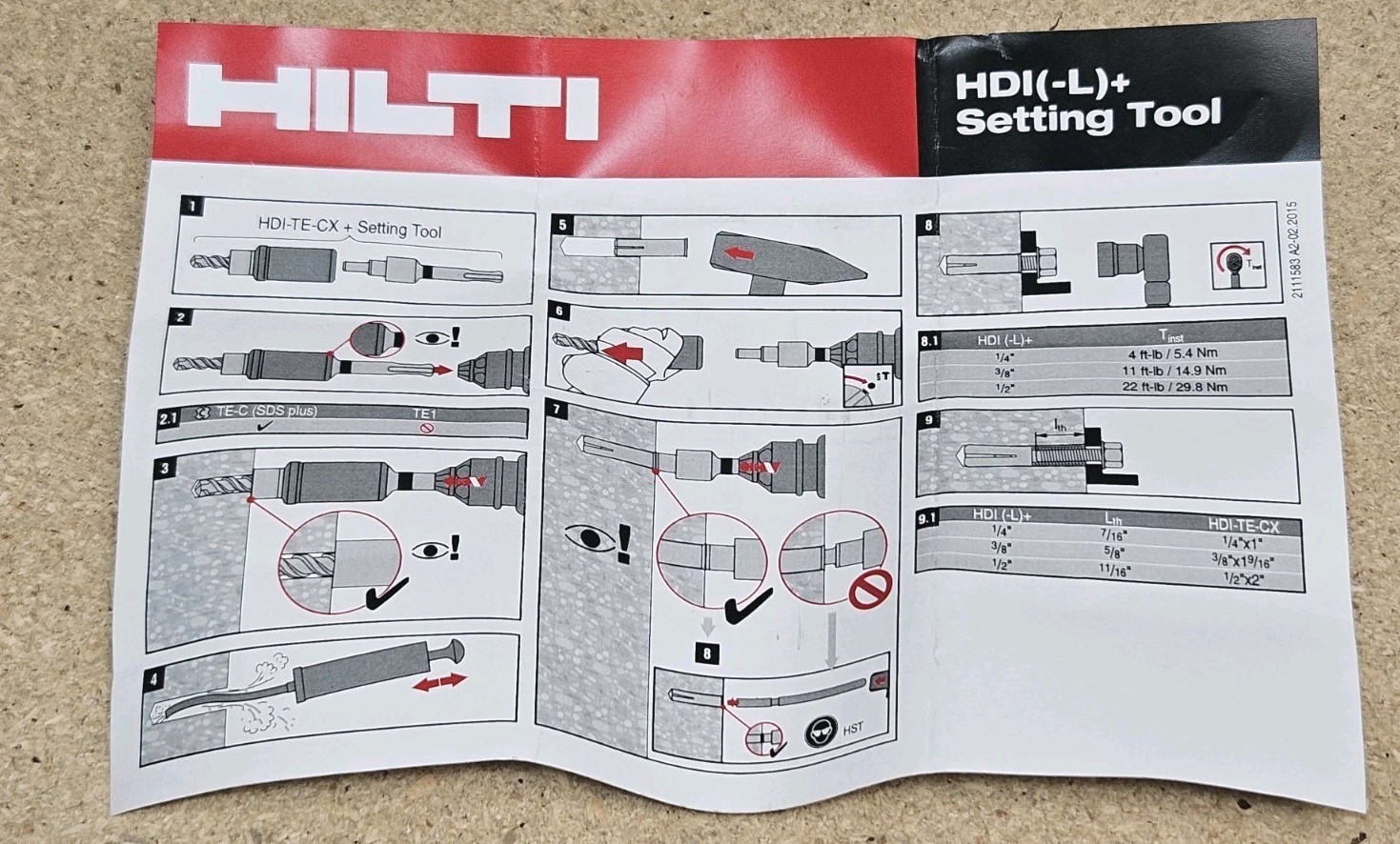 Hilti No. 2112764 anchor setting tool and drill bit combo - HDI(-L)+ 3/8"