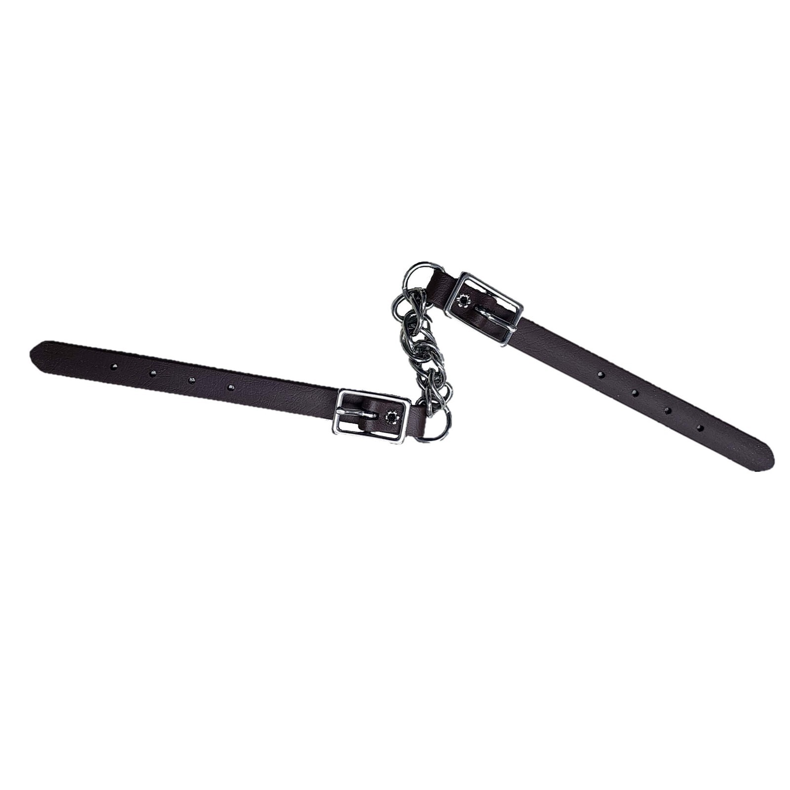 New Biothane Dark Brown Chrome Twisted Wire Curb Chain