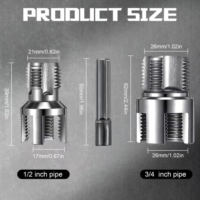 Integrated Internal & External Pipe Threading Tool Steel PVC Pipe Threader Kit