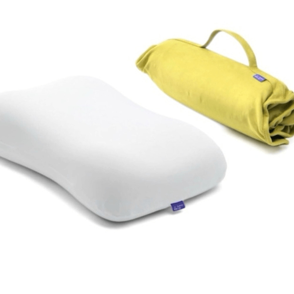 Cushion Lab Travel Deep Sleep Memory Foam Neck pillow, Yellow, NWT, Open box