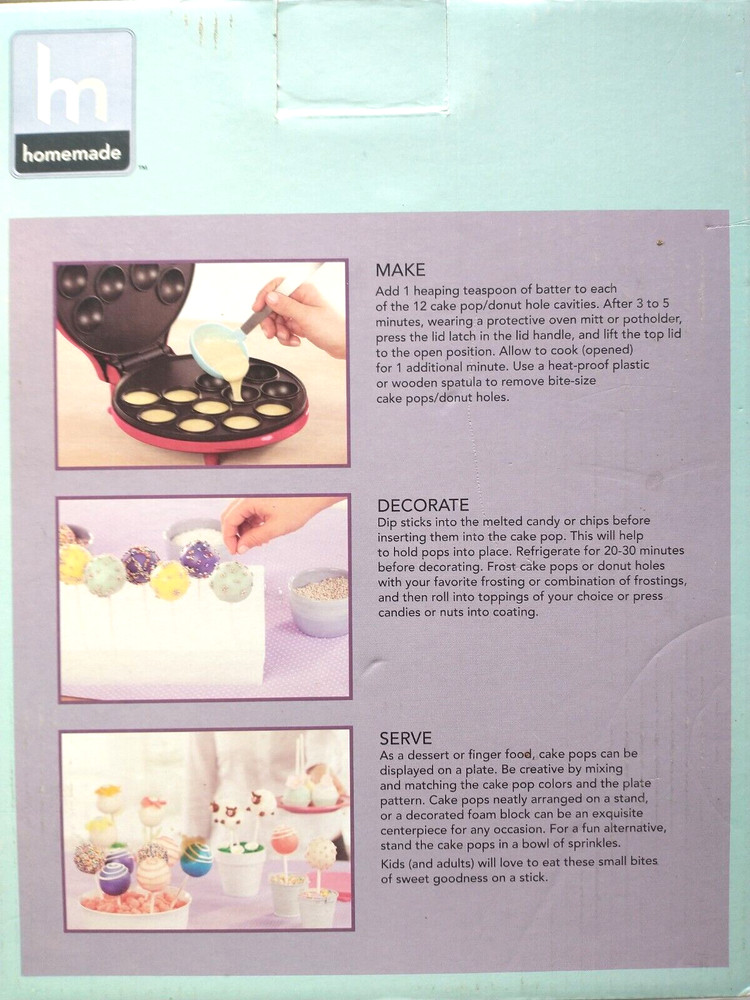 Homemade Cake Pop and Donut Hole Maker RED (Tested)