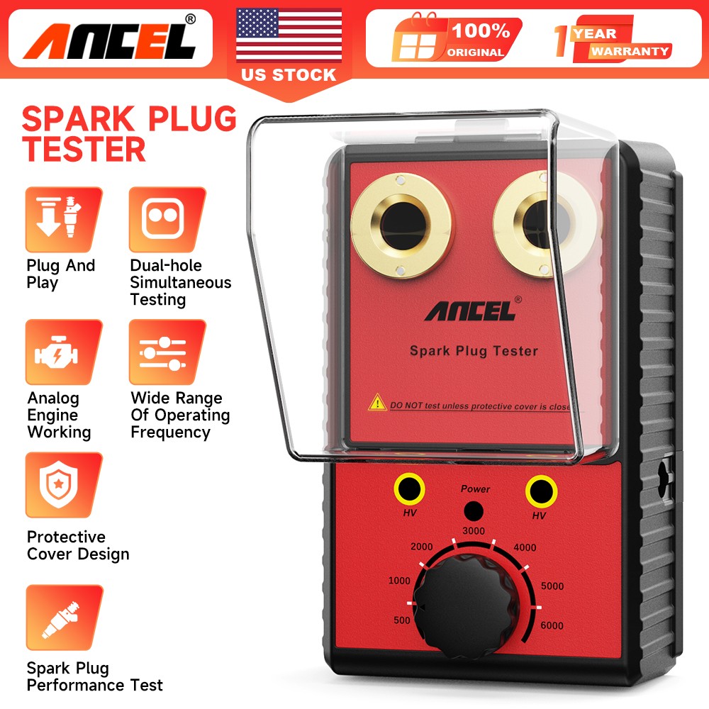 Car Spark Plug Tester 12V Adjustable Double Hole Detector Ignition Plug Analyzer