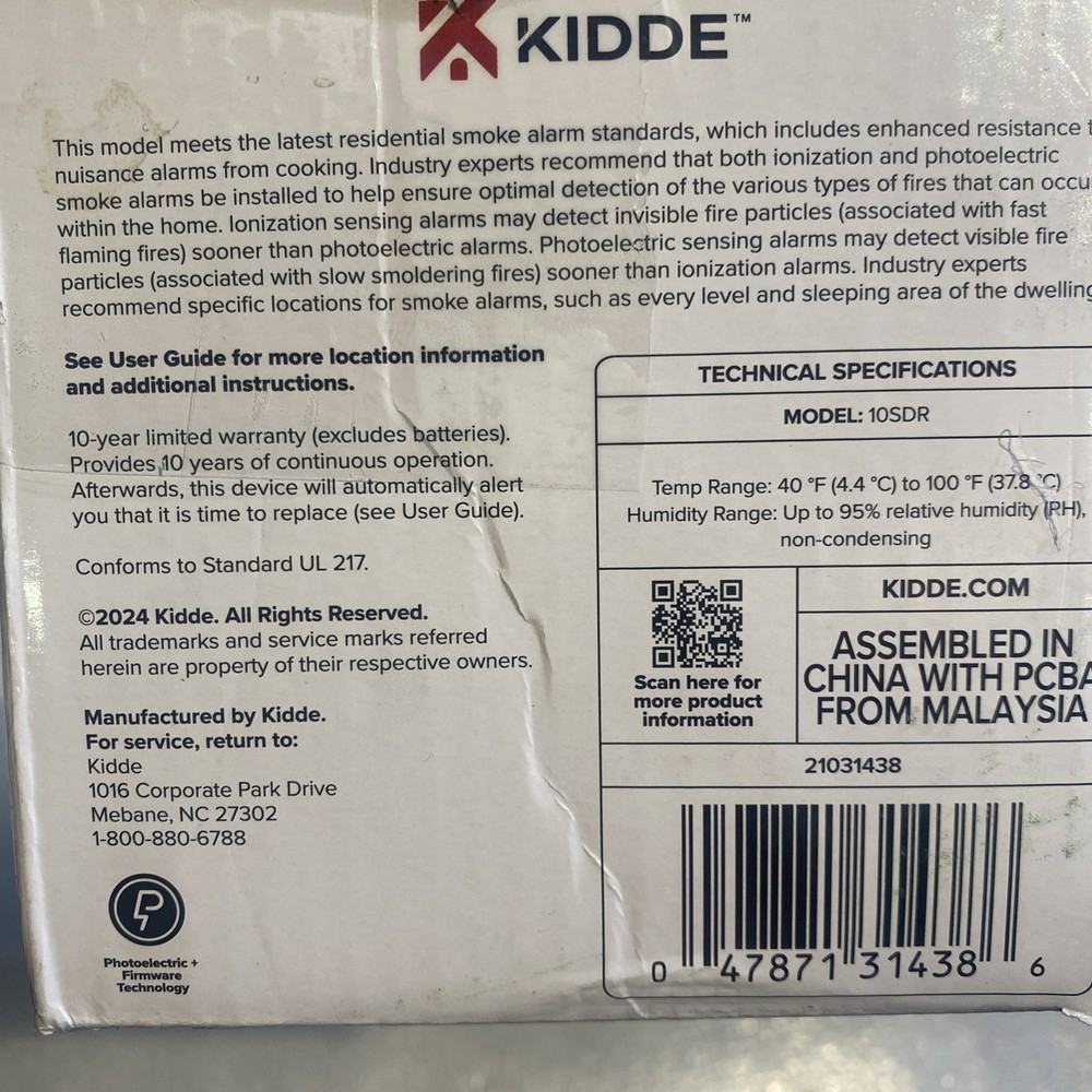 KIDDE 10SDR Detect Smoke Alarm - 4 Pack NEW