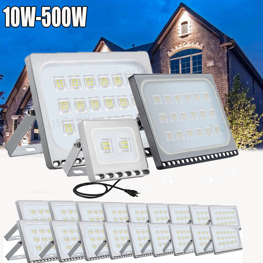 LED Flood Light 500W 300W 200W 150W 100W 50W 30W 20W 10W Outdoor Lamp Spotlight