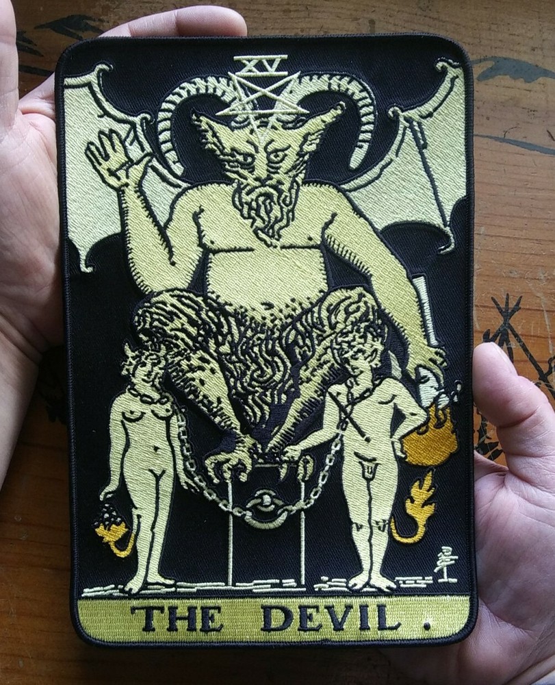 Patch LARGE Tarot Death Card DEVIL Embroidered BIKER MOTORCYCLE Back Patch