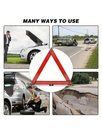 Warning Triangle Reflective Road Emergency Breakdown Safety Hazard