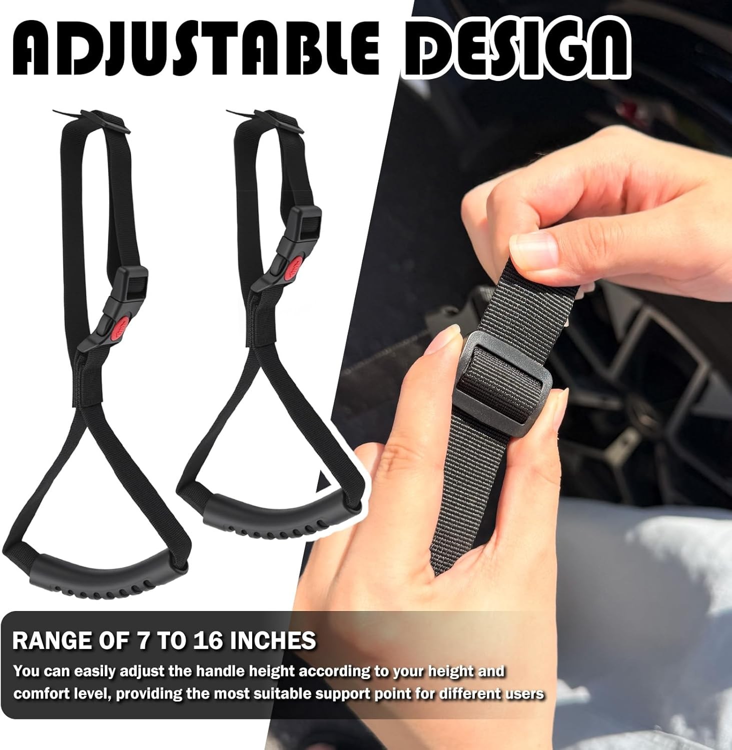 2PCS Car Door Handle for Elderly,Adjustable & Portable Car Handle Assist for Eld