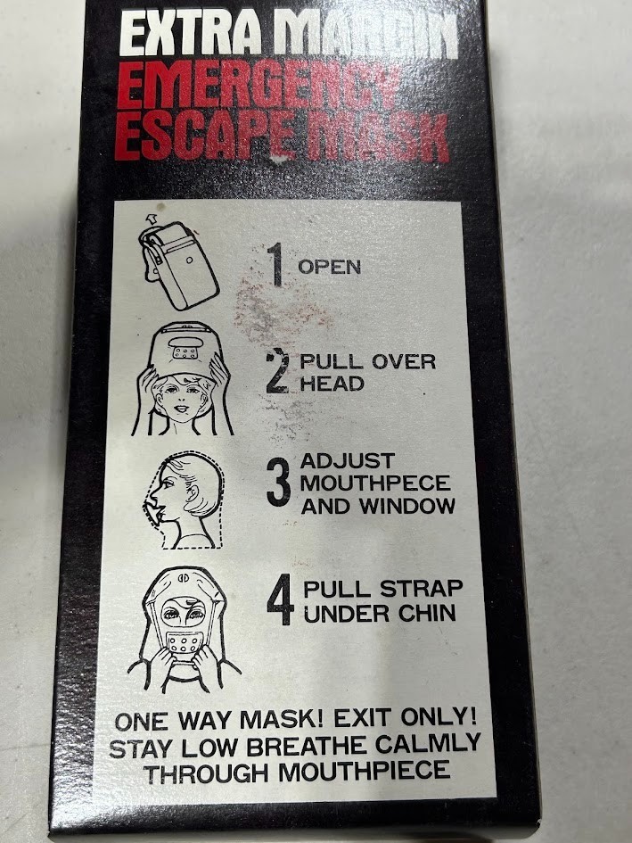 Extra Margin Emergency Escape Mask New in Box