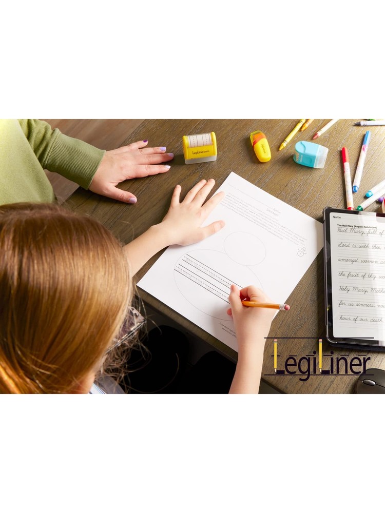 1/4" Mini Double Solid Line Teacher Stamp Two-Line Roller Brown Ink College