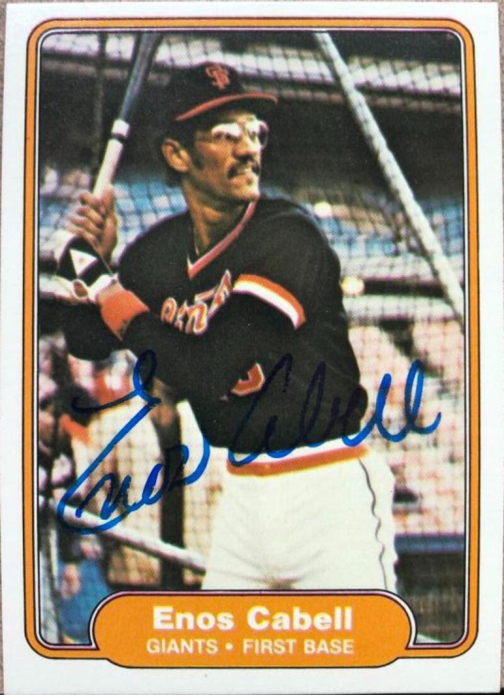Enos Cabell Autographed 1982 Fleer #386