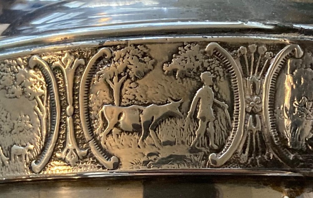 VINTAGE SILVERPLATED PITCHER by Bernard Rice's Sons-Scenes Apollo- Electroplated