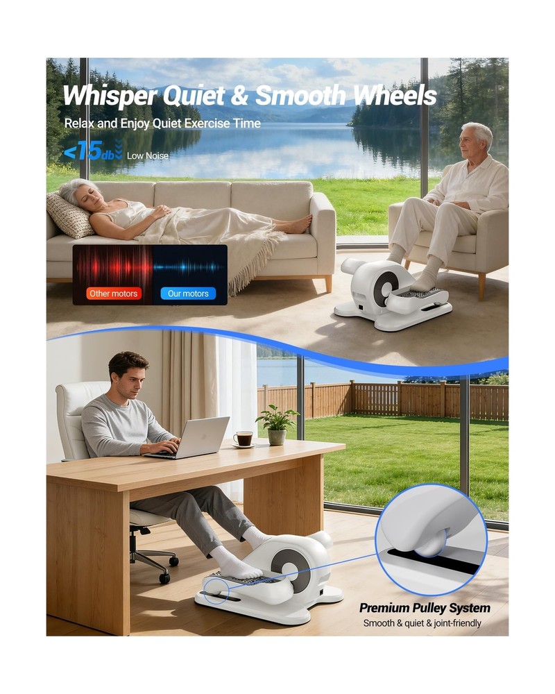 UMAY Under Desk Elliptical Machine, Electric Eclipse Leg Exerciser While Sitt...