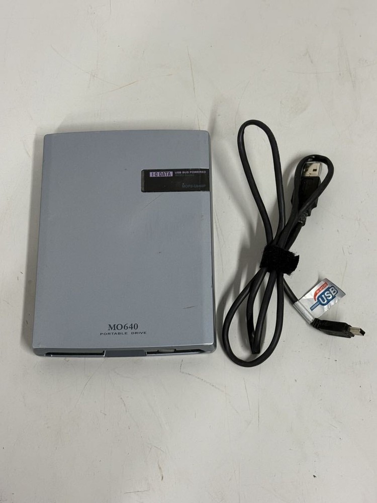 I-O DATA 640MB MO Drive MOP2-U640P USB Compatible External Storage Tested