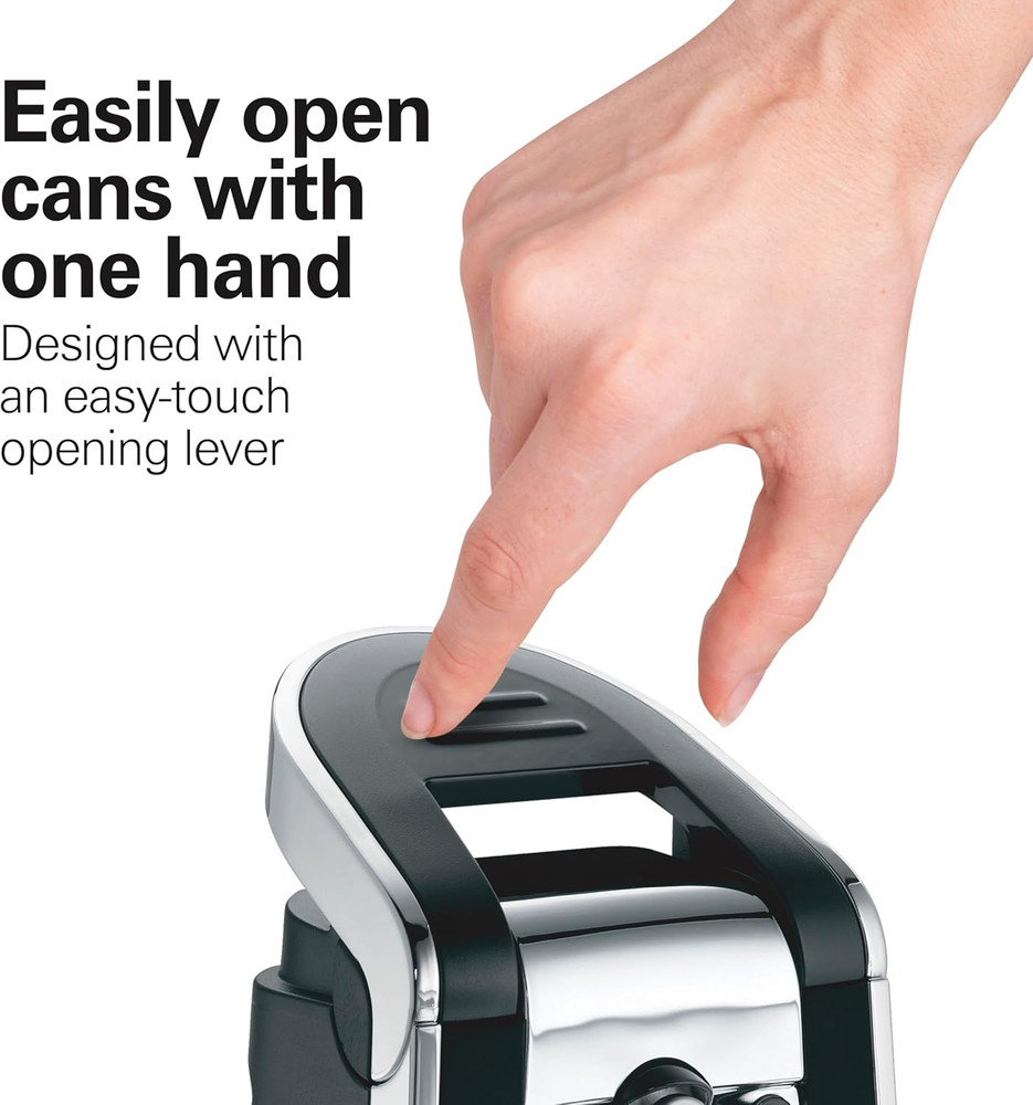Smooth Edge Electric Automatic Can Opener for Kitchen with Easy Push down Lever,