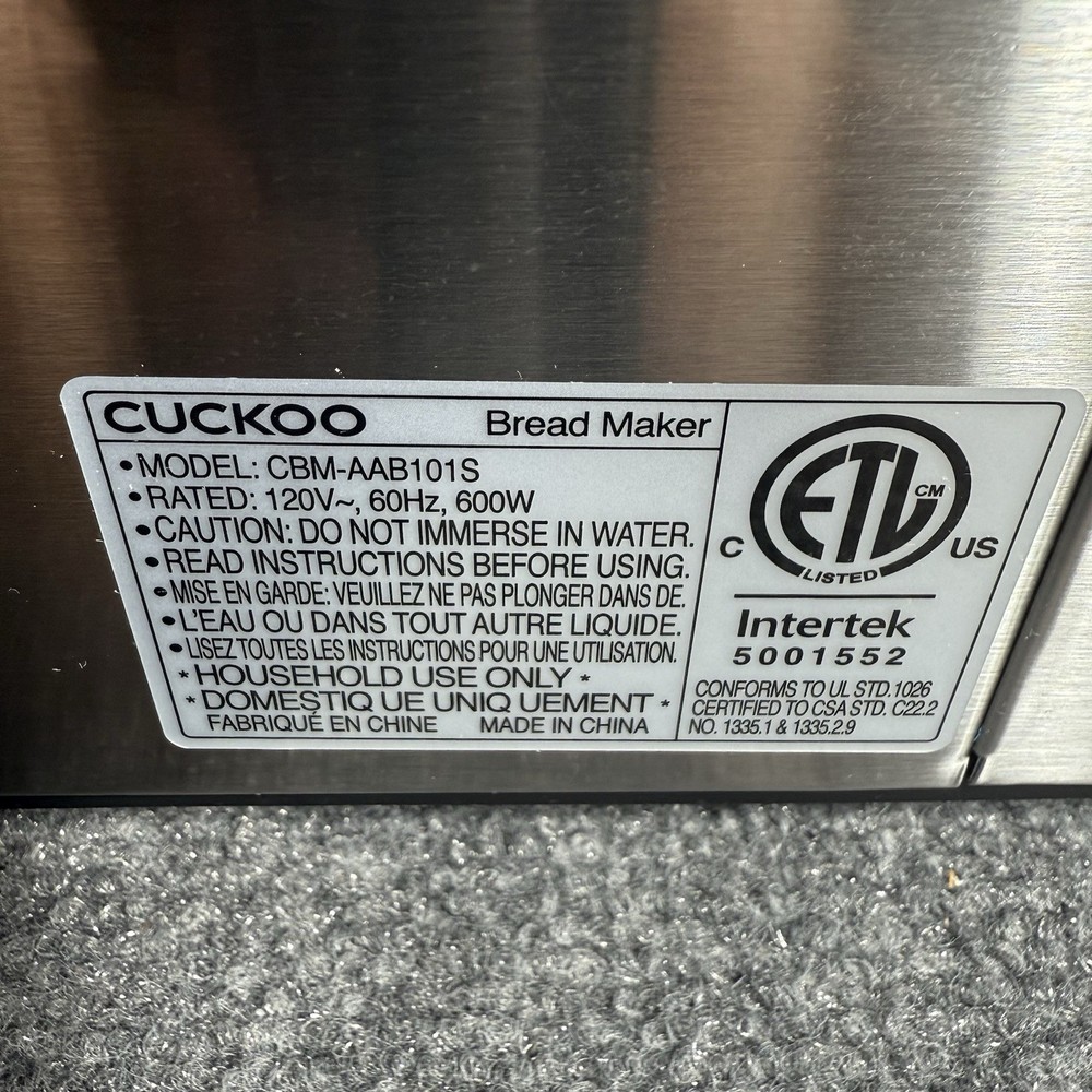 Cuckoo 2.2 lb. Multifunctional Bread Maker (CBM-AAB101S) EUC