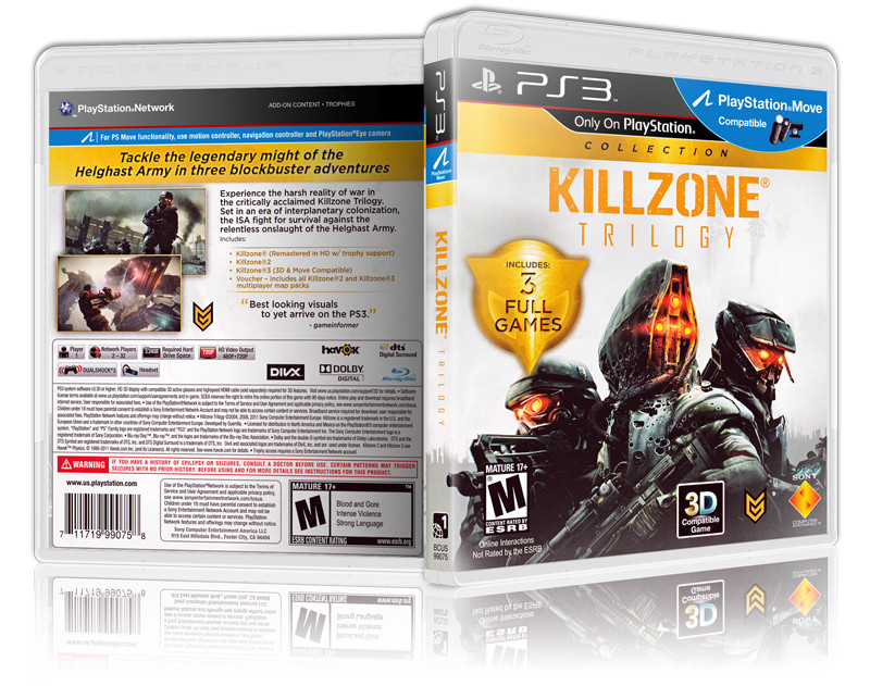 Killzone Trilogy - Replacement PS3 Cover and Case. NO GAME!!