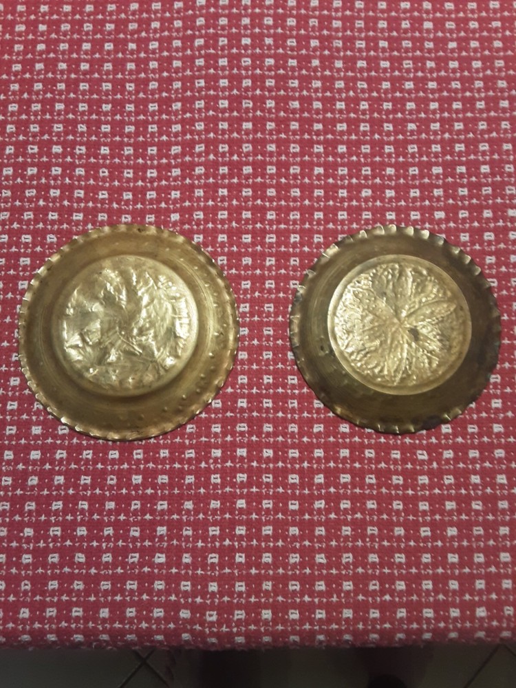 Vintage Brass Plates 4.5 " Round