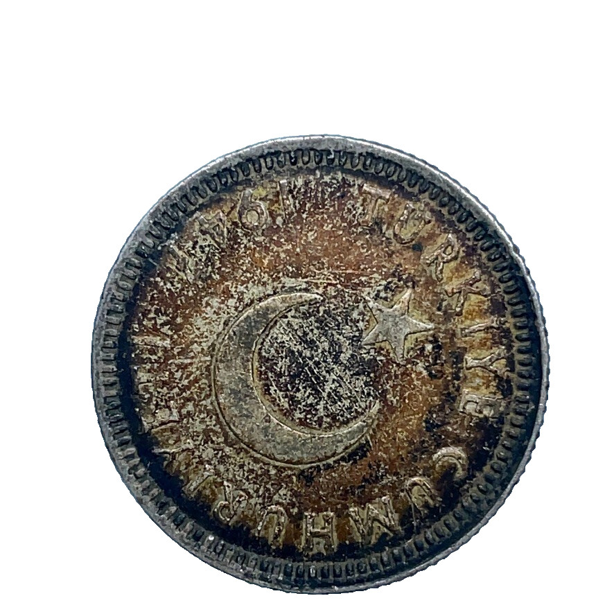 1947 Turkey  50 Kurush Coin 0.600 Silver KM # 882