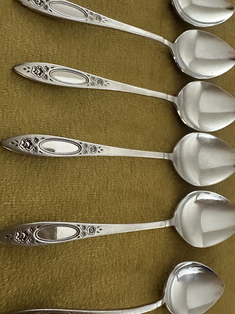Veg Oneida Vignette Stainless Flatware (5) Soup Spoons + Sugar