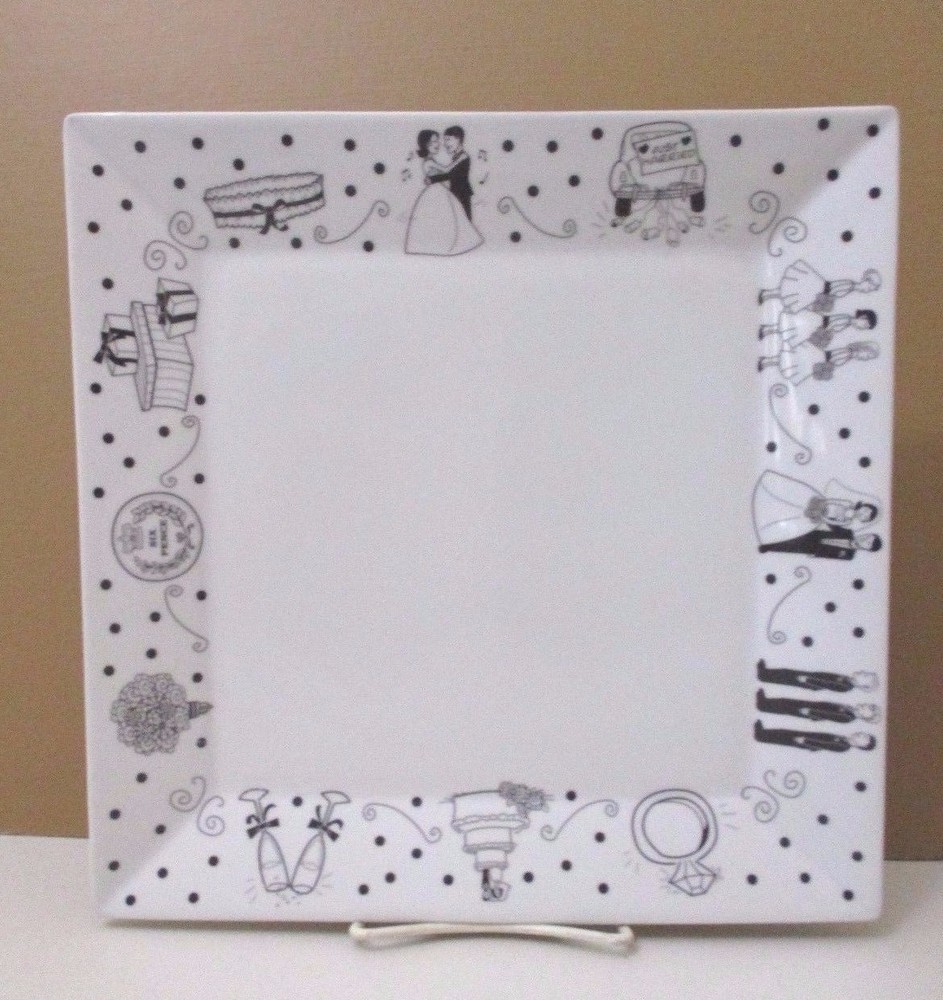 THE DISH LTD "I DO" SQUARE PLATE -10 1/2" 0409B