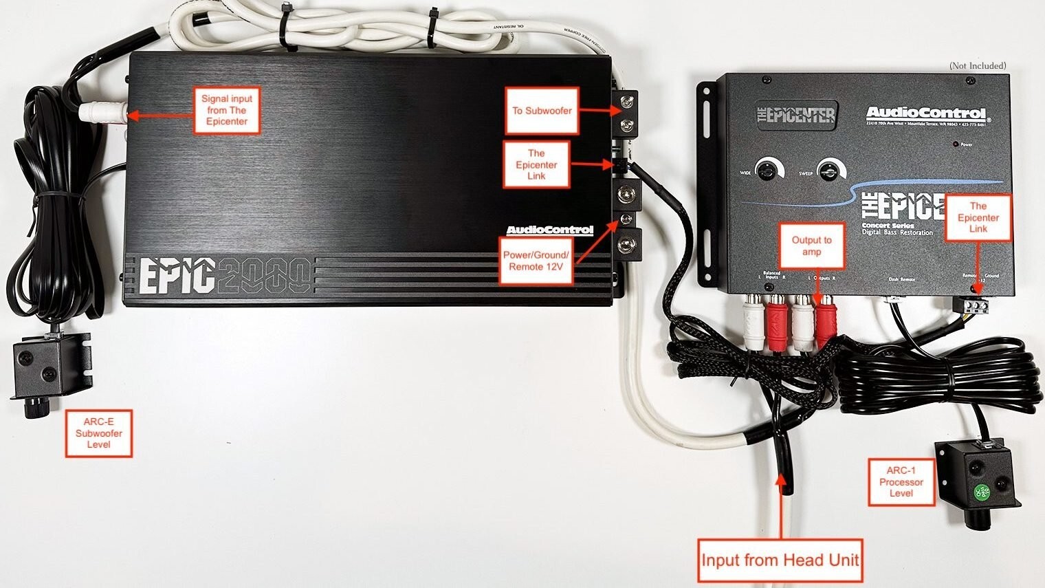 AudioControl EPIC2000 Monoblock Subwoofer Amplifier EPIC Series Class-D 2000W