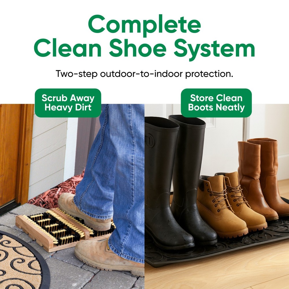 Superio Shoe & Boot Tray with Scraper, Floor Protection and Multipurpose