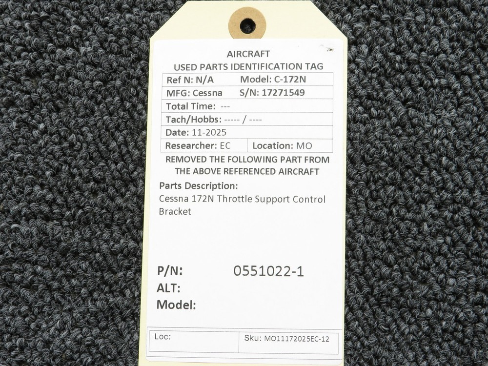 0551022-1 Cessna 172N Throttle Support Control Bracket