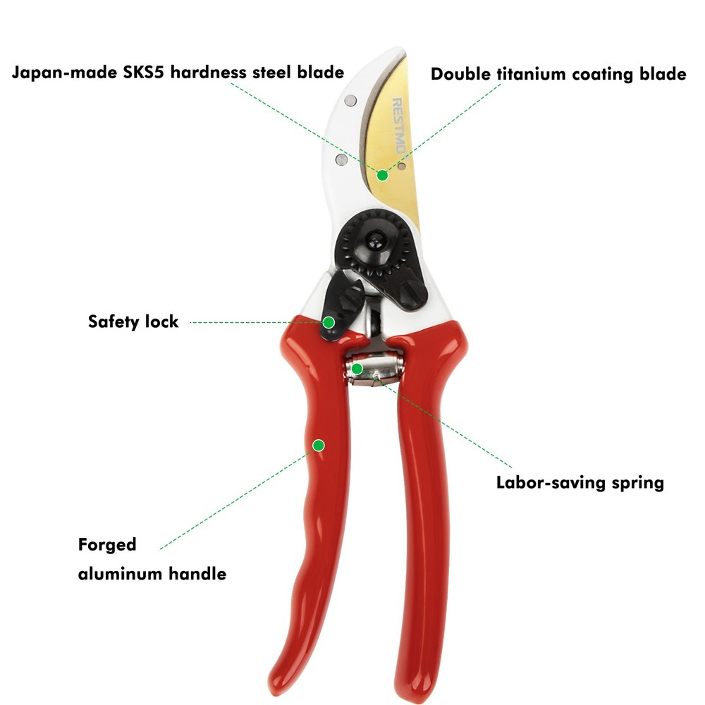 Pruning Shears Strong Garden Hand Pruner Scissors Secateurs Cutter Plants Tools