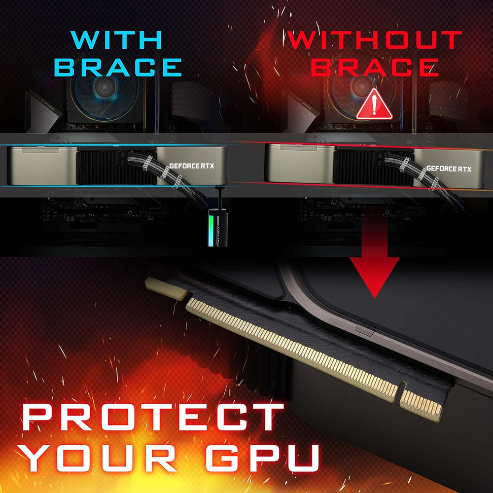 GPU Support Bracket,5V 3PIN ARGB Graphics Card Brace, GPU Support Stand Adjustab
