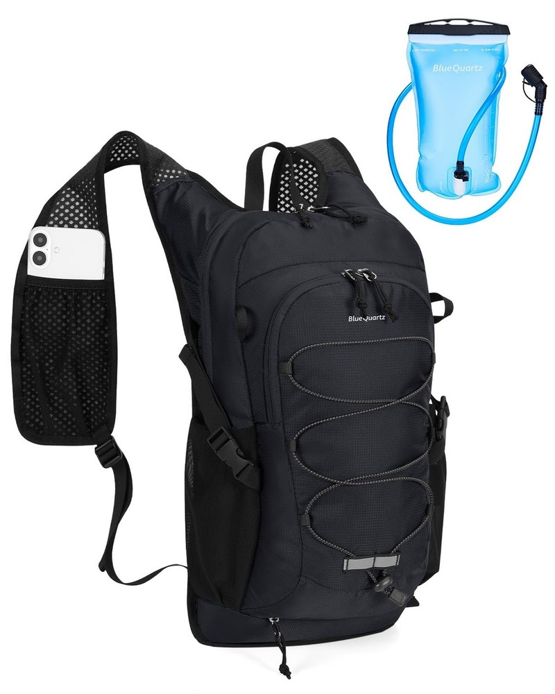 Blue Quartz Hydration Backpack with 2L Water Bladder, 18L Hiking Backpack for...