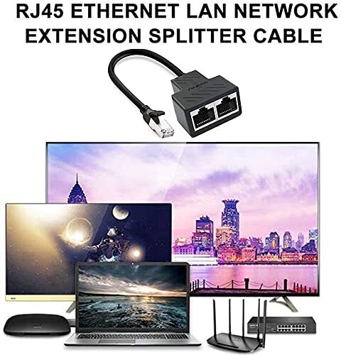 RJ45 Adapter 2 in 1 Ethernet LAN Network Splitter Patch Cable Extender Connector