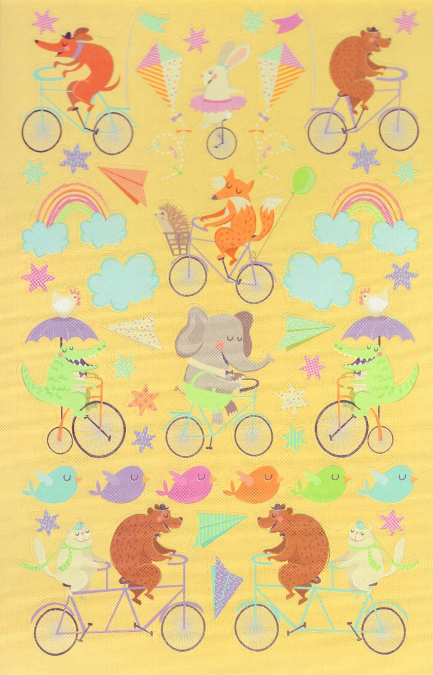 Darice Ride My Bike Sticker Book: dog, cat, bunny rabbit, fox, bear, elephant