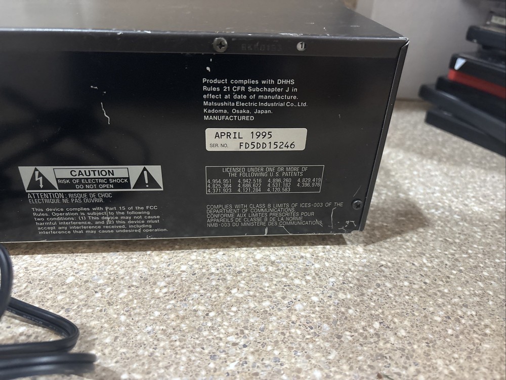 TECHNICS 5-DISC COMPACT DISC CHANGER PLAYER MODEL SL-PD787 WORKS NO REMOTE