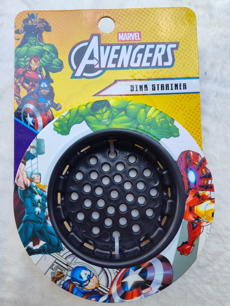 Marvel Avengers Sink Strainer Black Plastic Round Kitchen Sink