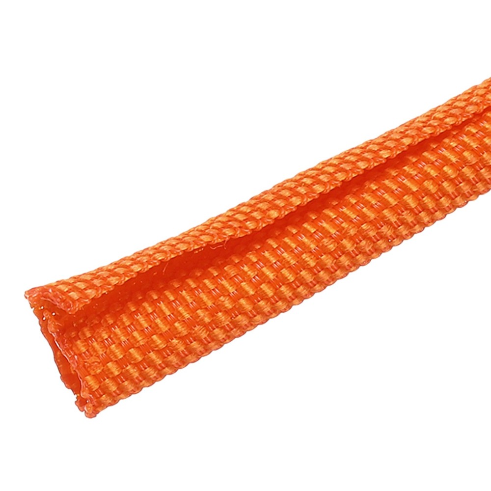Wire Split Braided Cable Management Sleeve, Orange (1/8" - 66 Feet)