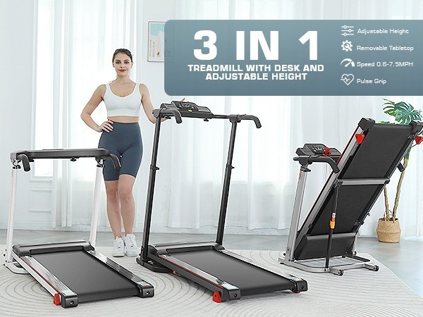 Space-Saving Design Treadmill Machine Quick Start Electric Treadmill Running Pad