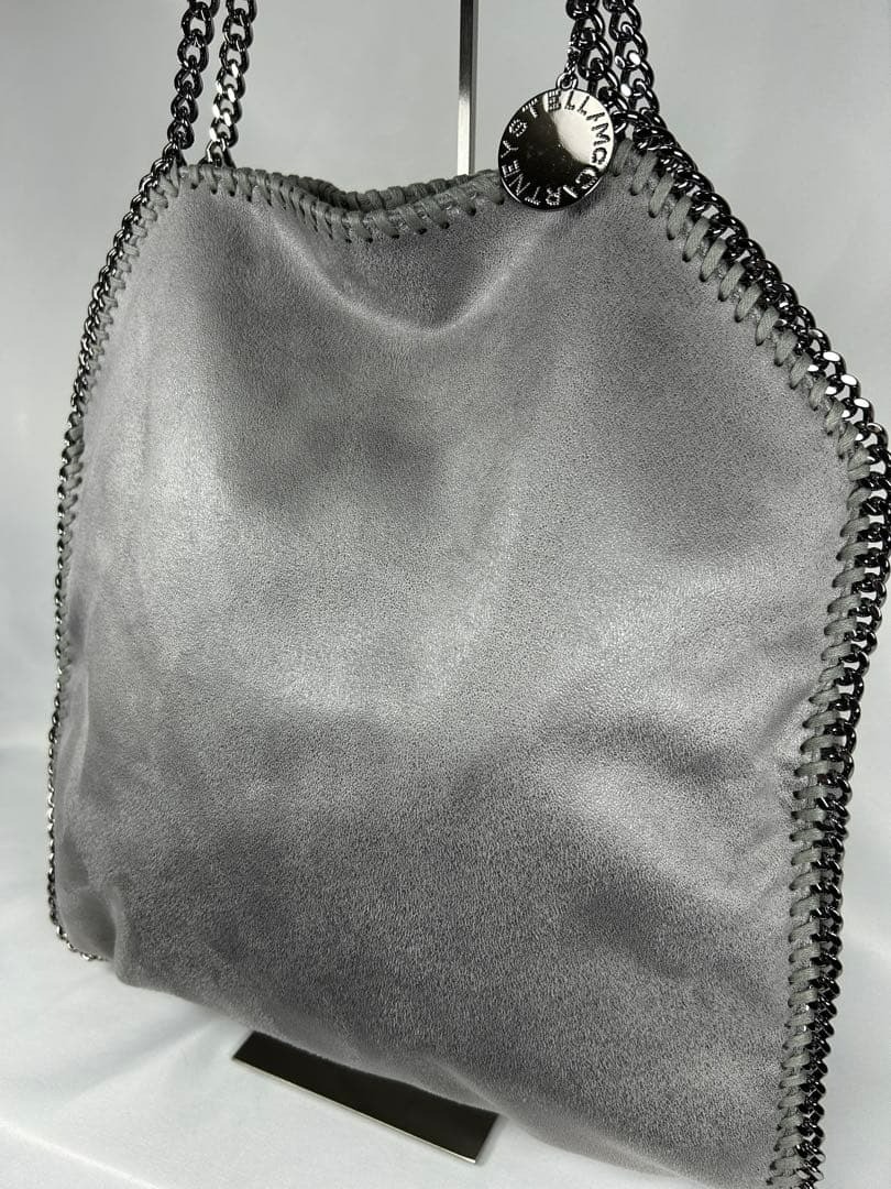 Stella Mccartney Falabella large Fold over Tote Gray Leather Shoulder bag 122611