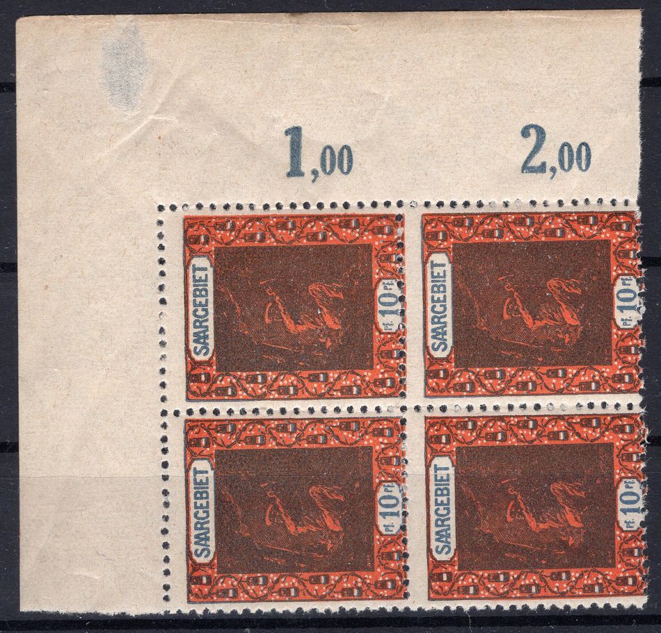 Saar 54 Corner Edge-VB ** MNH Post Fresh (BA8440)