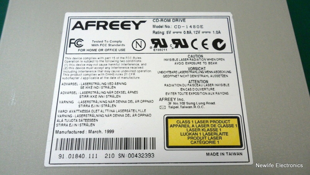 Afreey CD-1480E 40X CD-ROM IDE Internal Desktop Drive