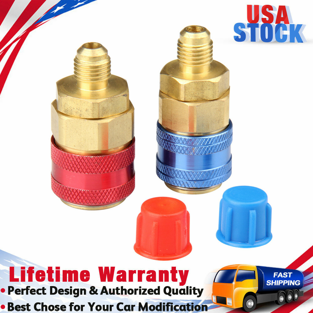 Auto A/C Manifold Air Condition Quick Connector Coupler High Low Adapters Kit