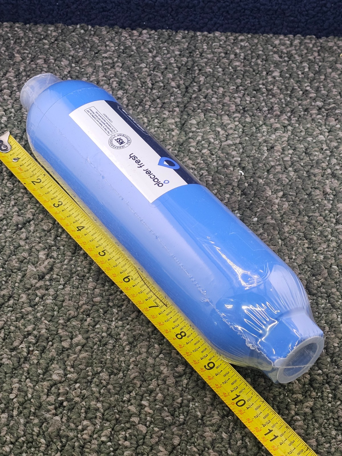 Glacier Fresh RV Inline Water Filter 10-1/2" Length For Chlorine Odor & Sediment