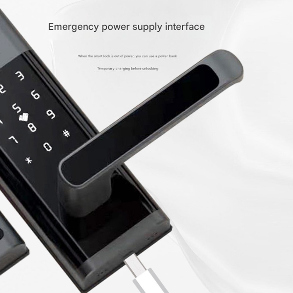 Smart Door Lock Fingerprint Camera Handle Keyless WiFi APP Control