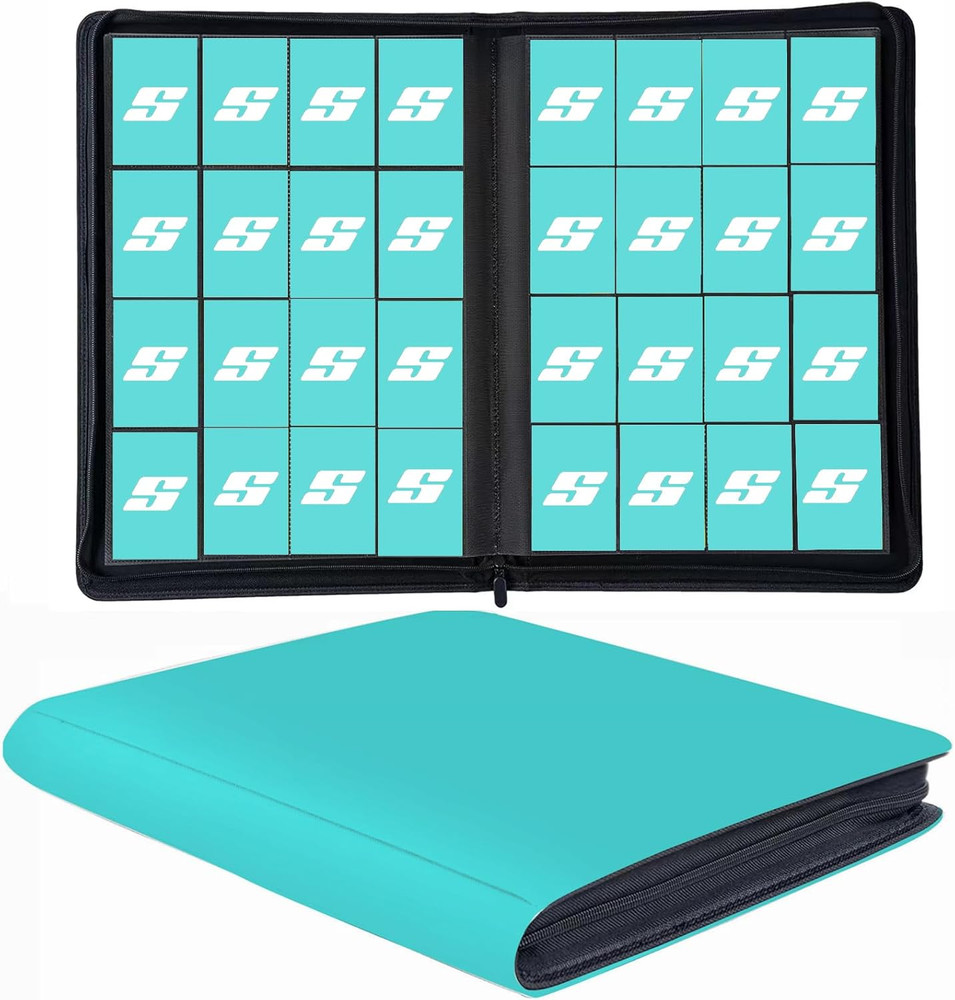 1000+ Pockets Trading Card Binder, 16 Pocket Ringless Side Loading Card Holder A