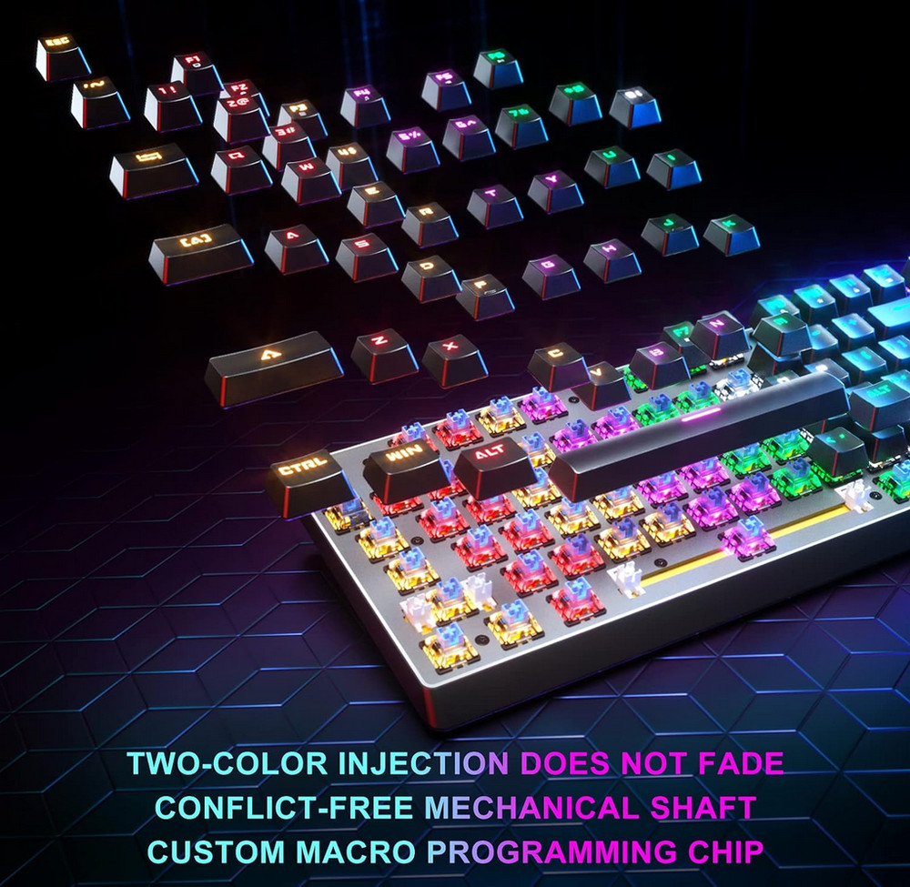 Gaming Keyboard and Mouse Combo, RGB Backlit Computer Keyboard and Gaming