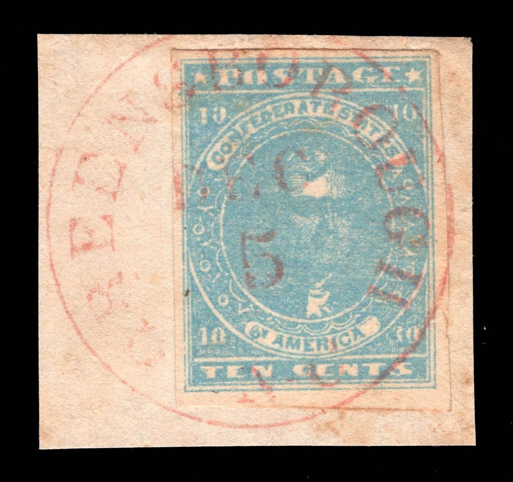 MOMEN: US CSA #2e IMPERF LIGHT MILKY BLUE USED VF+ LOT #95200*