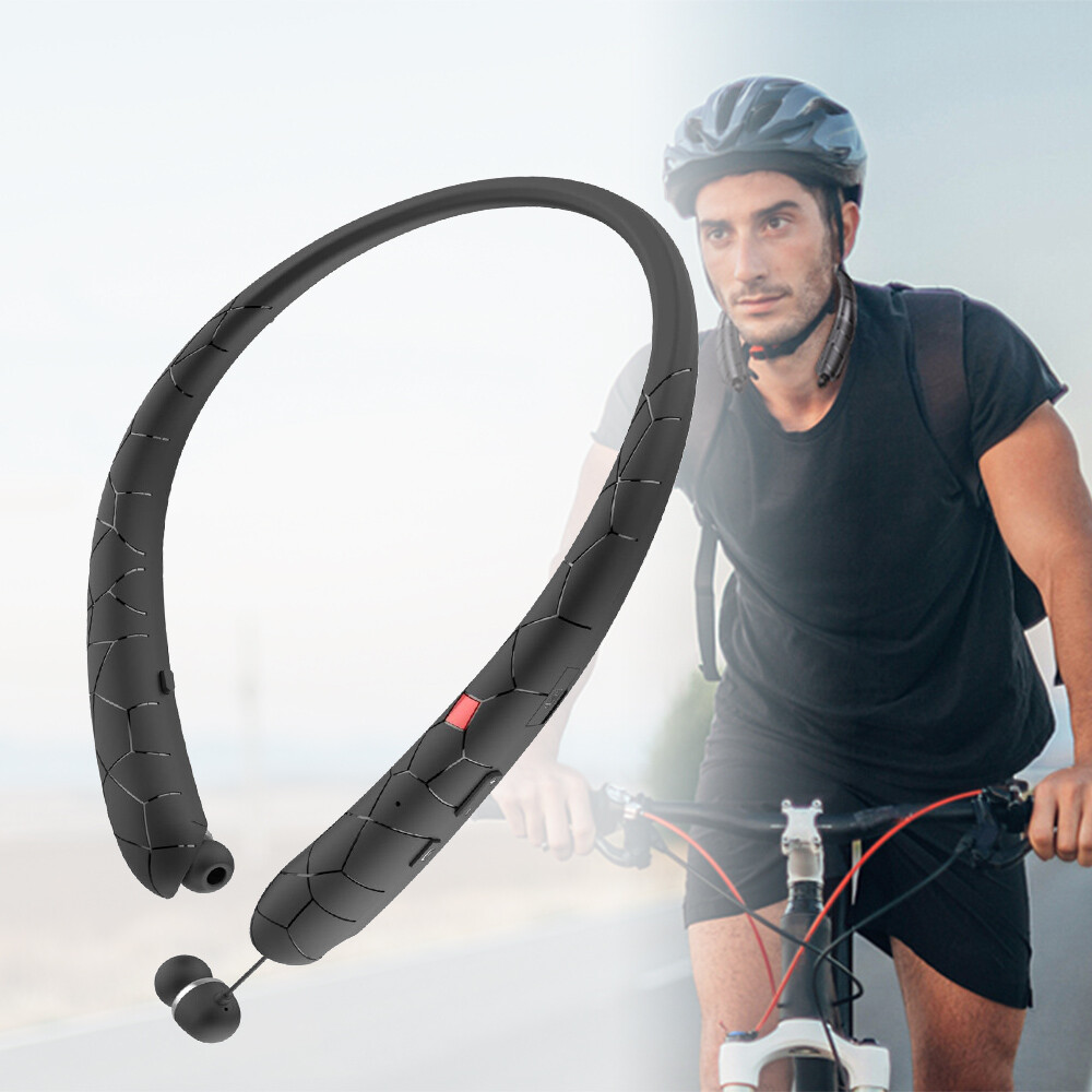 TWS Sweatproof Retractable Headset Wireless Headphone Bluetooth Earbuds Neckband